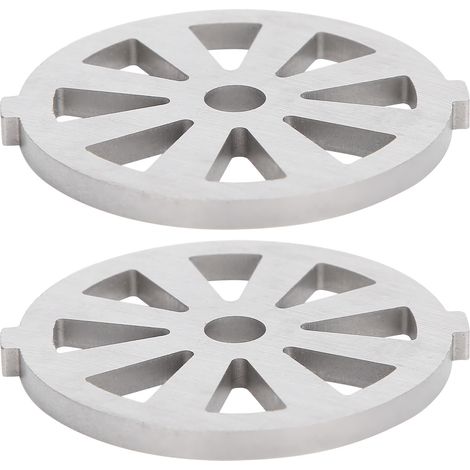 Set aus 2 Edelstahl 304 Klingen und Gittern für Fleischwolf Typ 5/B, Schneidscheibe 7 mm/0,3 Zoll Innendurchmesser, 8 Löcher. (1/5)