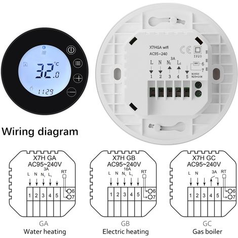 Thermostat connecté Tuya avec écran LCD, régulateur de température programmable, pilotable via application, compatible Alexa et contrôle vocal