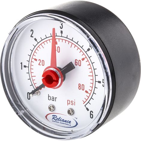 Manomètre RS PRO, 0bar à 6bar, Ø cadran 50mm ( Prix pour 1 )