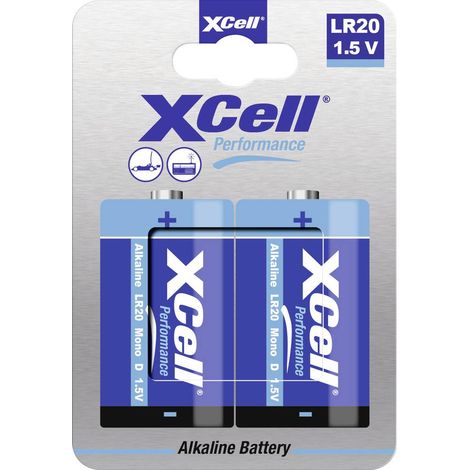 XCell Batteria Torcia (D) Alcalina/manganese 1.5 V 2 pz.