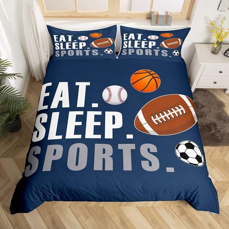 Football Parure de Lit 140x200cm Basketball Basketball Ball Jeux Sets de Housse de Couette Sports Thème Housse de Couette Respirable Décor Parure Housse de Couette - 140 x 200 cm (1/5)