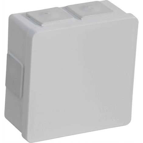 Caja VP-02 de 86x86x40 mm, IP55, 6 entradas, clic, goma, longitud