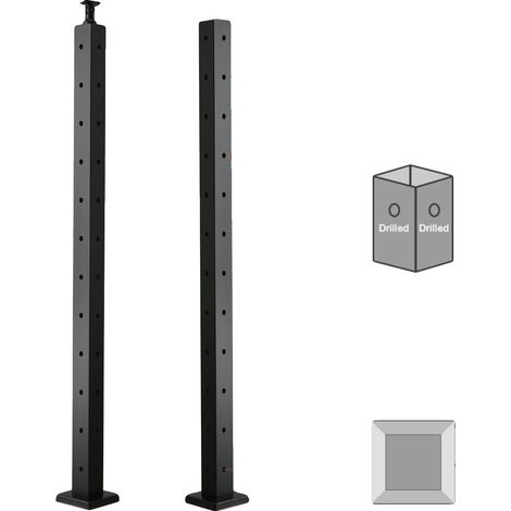 Poteau de garde-corps en câble, trous pré-percés en forme de L, acier inoxydable durable, Type H (1/2)