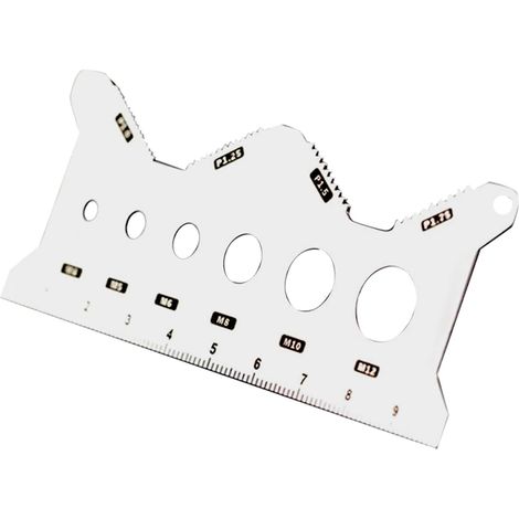 Bolt Gauge Sizing Tool, Nut and Thread Identifier, Stainless Steel Design, Compact Form, Accurate Size Markings for Workshop, Furniture, Repair, Installation Use, 5.91x2.36 inches (1/5)