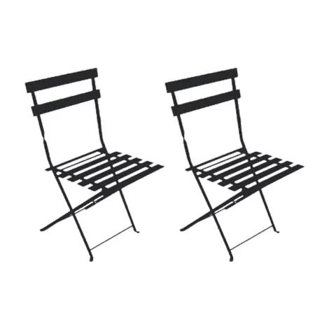 CHALET & JARDIN Lot de 2 chaises pliantes en acier (1/3)
