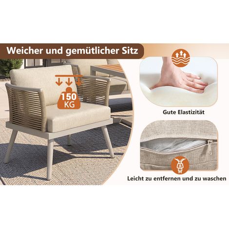 Set de meubles extérieur réutilisables 3 pièces, matériau E-coating, 2 chaises et 1 table, résistant intempéries, pour conversations plein air ou intérieur, couleur blanc. (1/5)