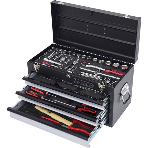 KS Tools 1/4"+1/2" Coffret d'outils universels CHROMEplus, 99 pcs. pouce