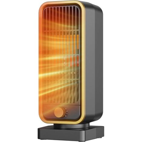 Chauffage d'appoint Économe - 900W PTC Céramique Silencieux, 3 Niveaux de Puissance, Protection Surchauffe & Basculement, Chauffage Électrique pour Chambre/Salon/Bureau (1/5)