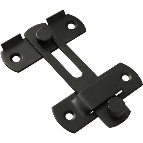 Verrou de porte coulissante avec vis, acier inoxydable noir mat, 2 pièces, EMS9001B-2P (1/4)