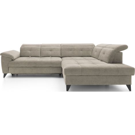 Divano ad angolo Beige 5 posti angolo destro salotto familiare INFERNO (1/5)
