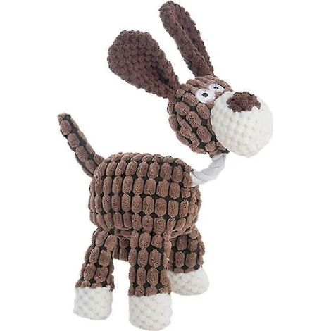 Jouet pour chiots en velours côtelé en forme d'âne en peluche B (1/5)