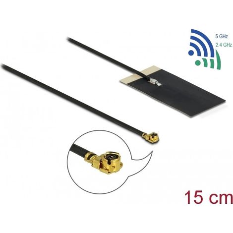 DeLOCK Delock 12611 - 3 dBi - 2.4 - 2.5 5.15 - 5.875 GHz - IEEE 802.11ax,IEEE 802.11a,IEEE 802.11ac,IEEE 802.11b,IEEE 802.11g,IEEE 802.11h,IEEE 802.11n - 50 Ohm - MHF - Mâle