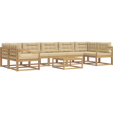 Outdoor Sofa Set 6 pcs White and Beige vidaXL (1/5)