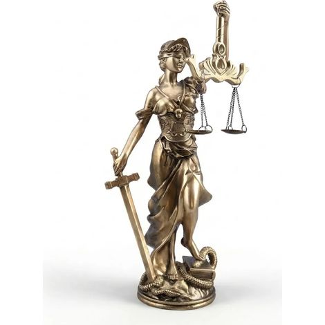 Sculpture en résine de bronze ancienne Statue de la déesse grecque Bureau, étagères, décoration de la maison, cadeaux pour les avocats et les juges (1/5)