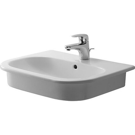 Lavabo à encastrer DURAVIT D-CODEavec trop plein plage de robinettrie 545x435mm 1 trou de robinetterie blanc