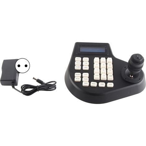 Mini clavier analogique PTZ 4D pour contrôle caméra dôme coaxiale, alimentation 100-240V avec prise UE.