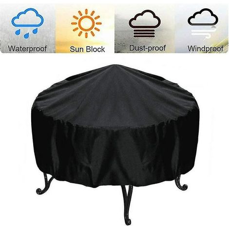 KLVGTIFS PU - Housse pour barbecue rond, imperméable et résistante, idéale pour les barbecues de jardin. Protection UV et eau, 122 x 45 cm. (1/3)