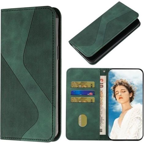 Coque pour Samsung Galaxy A52s 5G/A52 5G 6.5\" Etui Vert Housse Téléphone PU Cuir Etui Portefeuille Flip-Ywey (1/5)