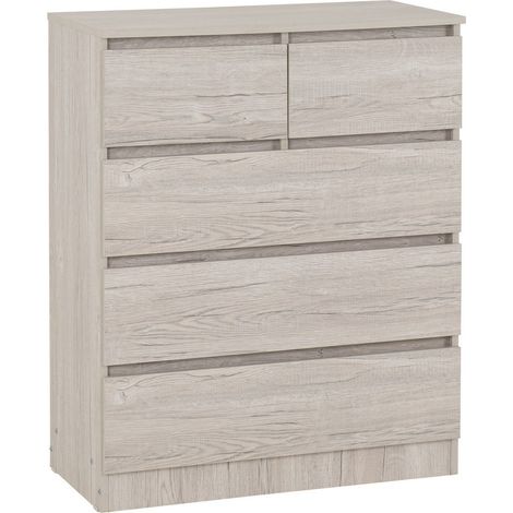 Malvern 3+2 Drawer Chest - L40 x W80 x H100.5 cm - Urban Snow