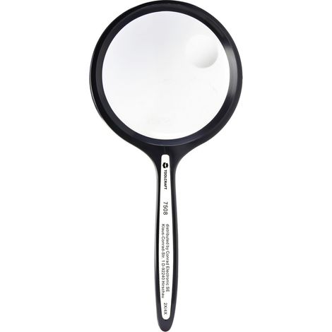 TOOLCRAFT TO-8976465  Handlupe  Vergrößerungsfaktor: 2 x, 4 x Linsengröße: (Ø) 63.5 mm Schwarz (1/3)