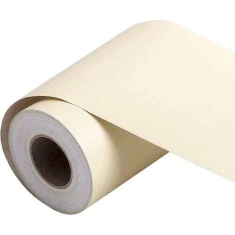 Bordure De Papier Peint Frise Murale Adhesive Bordure Papier Peint Frise Autocollante Pour Cuisine, Salle De Bains, Plafond, Salon, Chambre DéCoration Murale Jaune PâLe 15cm X 500cm (1/5)