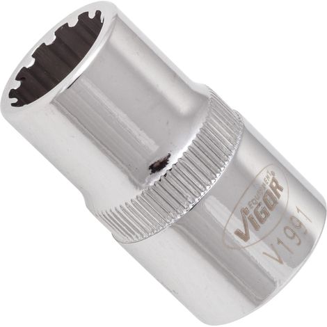 VIGOR Multiprofil-Steckschlüssel Einsatz Multiprofil V1991 Vierkant hohl 12,5 mm (1/2 Zoll) 13 Gesamtlänge: 38.1 mm (1/3)