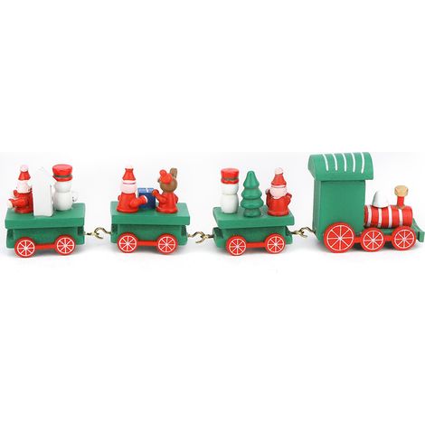 Joli wagon de train de Noël, jouet de décoration de Noël, cadeau pour enfants, vert (1/5)