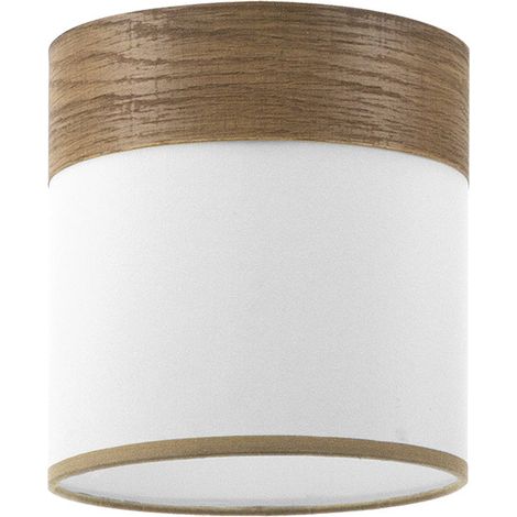 Cloe Bianco/Legno Scuro E27 Striscia/Paralume da Soffitto (Ø16x16x16cm) (1/2)