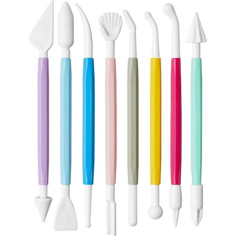 Ensemble de 8 stylos à découper pour fondant - Outils de sculpture de fleurs en sucre et de modelage d'argile (1/5)