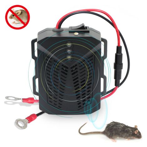 Sous capot rongeur répulseur ultrasonique rat répulsif souris dissuasif avec ondes à ultrasons et LED lampe de poche dispositif de lutte antiparasitaire (1/5)