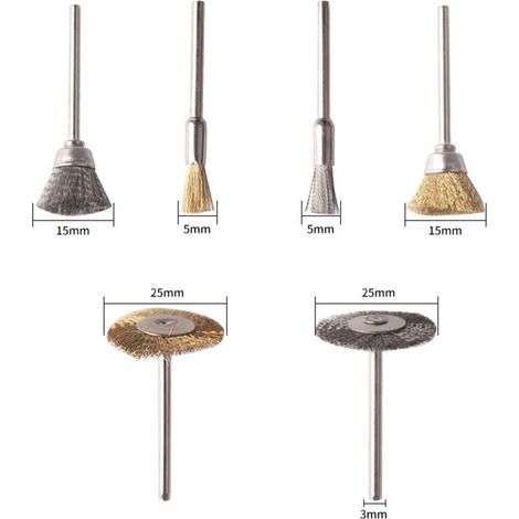 25 Pcs Brosse en Fil d'Acier 15 mm pour Outils Rotatifs Broyeur Droit