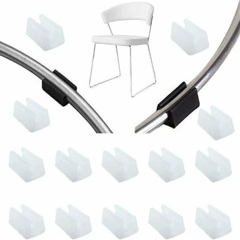 32pcs Chair Leg Glides Tube End Cap Buffer Cap Stopper Furniture Floor Protector U Shape Plastic Chair Caps,Chair Leg Caps Silicone Tube Clamp (12mm,white) (1/5)