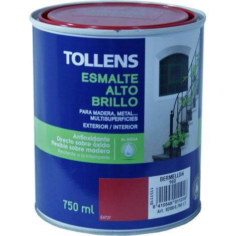 Tollens Esmalte alto brillo al agua Bermellón 750 Ml