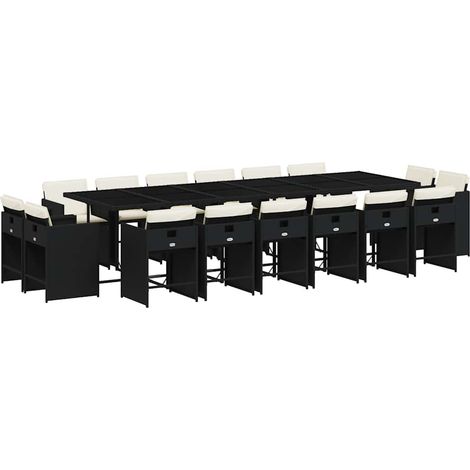 Maison Exclusive - Set de muebles jardín 17 pzas con cojines ratá (1/5)
