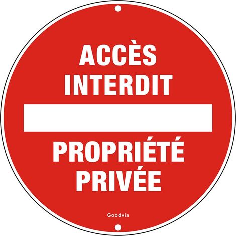 Panneau Propriété Privée Metal Réfléchissant Rond Diamètre 300 mm, Panneau Accès Interdit Propriété Privée en Aluminium, Résistant aux Intempéries, Imperméable et Résistant aux UV, 1PC (1/5)