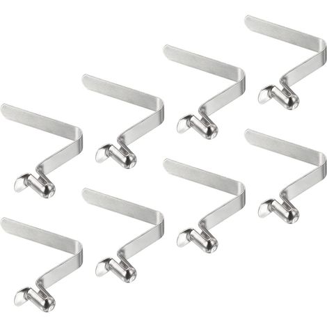 8x5mm Kayak Pale Boutons-pression, 8 Pcs Tende Pôle Bouton Poussoir Ressort Clips Acier Creux Bouton Blocage Tube Unique Broche pour Kayak Pale Tent, Argent (1/5)