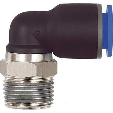 L-Steckverschraubung Bl.Ser.AG R 1/8 Zoll SW 10mm m.Gewindebesch.,drehb.kon.4mm