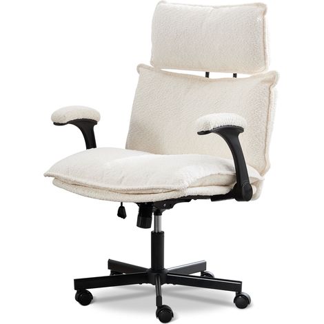 Sedia da ufficio, ergonomica, 68 x 76 x 55 cm, beige (1/5)