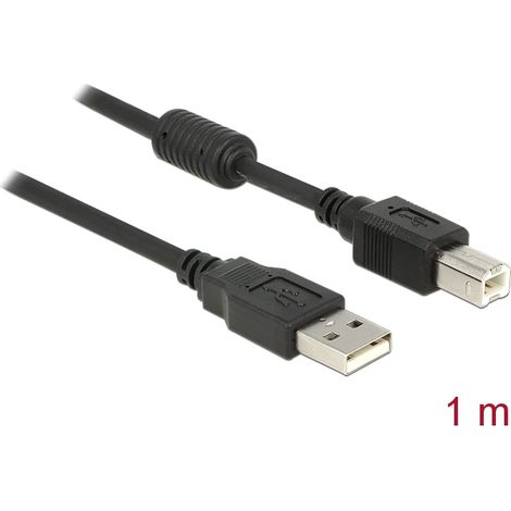 Kabel usb 2.0-a  b stecker/stecker 1 m mit ferritkern delock