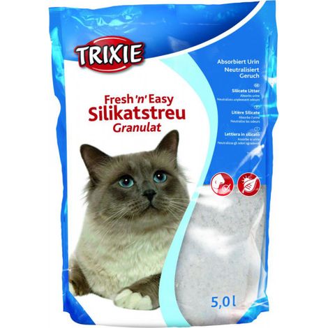 Katzenstreu Silicium Granulat TRIXIE Freshneasy 5 L Weiß Geruchskontrolle