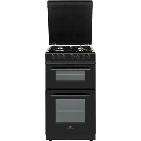 Continental Edison – Cuisinière gaz 4 feux – 2 fours électriques 53L et 32L – Nettoyage catalyse – Allumage automatique – Sécurité gaz par thermocouple