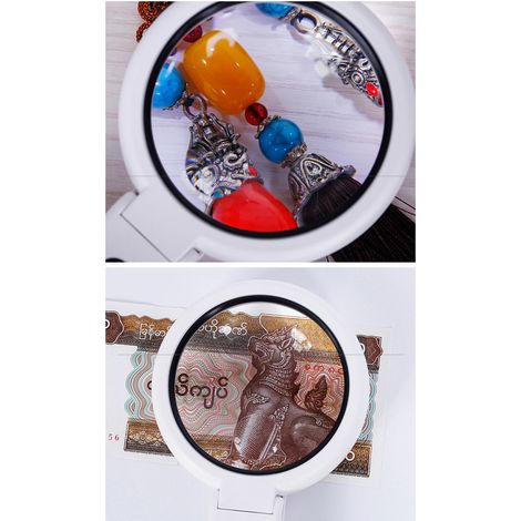 5-fache/11-fache LED-Lupe mit Licht, verstellbare Vergrößerungsglas zum Lesen und Reparieren, batteriebetrieben (1/5)