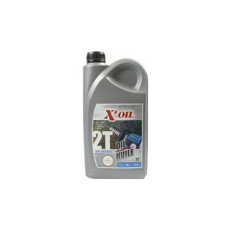 Huile 2 temps semi-synthèse X'OIL (API TC), en bidon de 2 litres . Avec bouchon