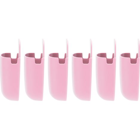 Ensemble de 6 supports muraux pour télécommandes et boîtes de rangement pour téléphone, idéal pour la maison, la table de chevet ou l'école (rose). (1/5)