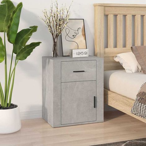 Table de chevet flottante-Table de nuit Gris béton 50x36x60 cm Bois d'ingénierie 867703 (1/5)