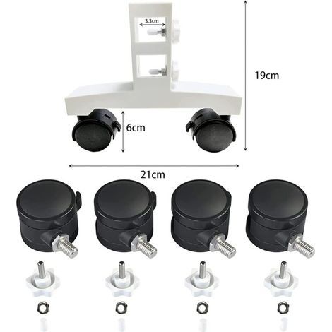 Lot de 2 Pieds Réglables avec Roues pour Radiateur Infrarouge et Panneaux Chauffants – Support Universel Compatible Tous Modèles (1/3)