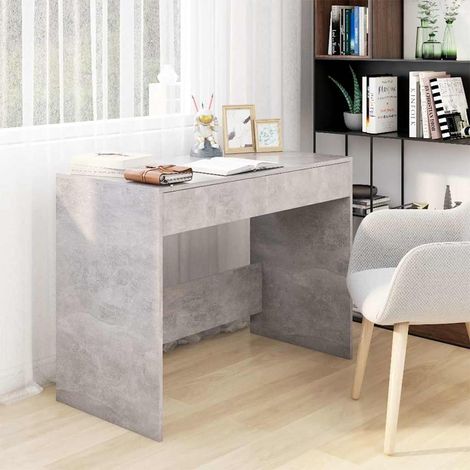 vidaXL Bureau gris béton 101x50x76,5 cm bois d'ingénierie (1/5)