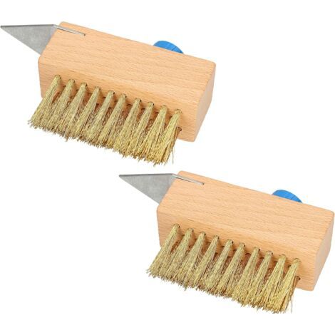 Lot de 2 brosses à joints - 40 mm - Avec poils en acier - Pour le nettoyage des joints - Avec poils en acier - Pour pavés - Sans manche-NANOTEH (1/5)