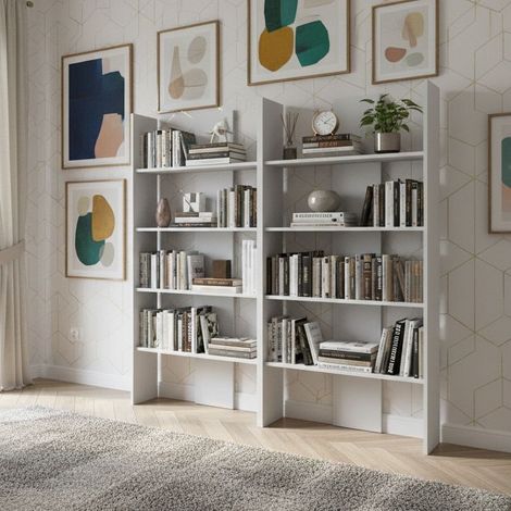 Libreria moderna per cameretta e soggiorno - Design versatile, resistente e facile da montare - Bianco