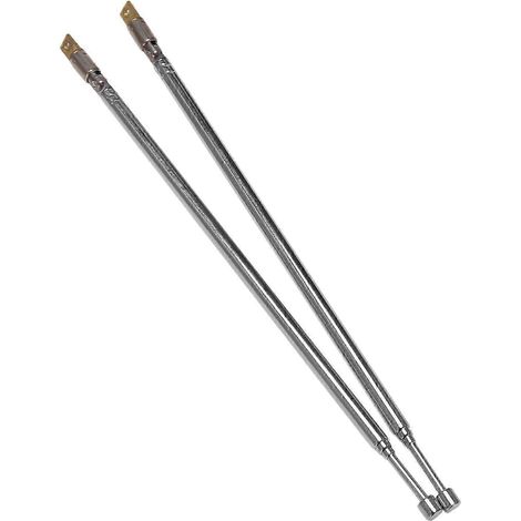 Antenne radio AM/FM télescopique en acier inoxydable à 4 sections de 62.5 cm. compatible avec la réception stéréo domestique et automobile. (1/5)